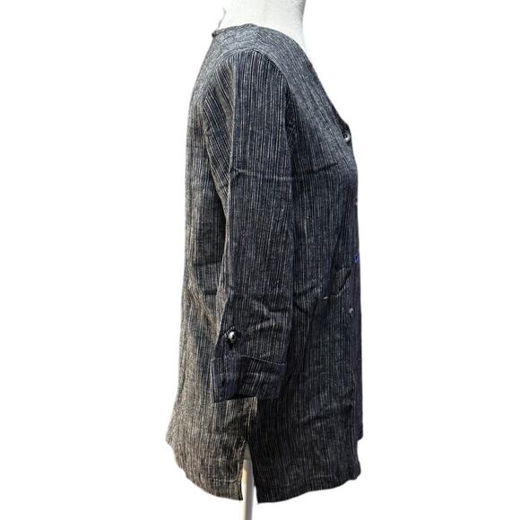 Hot Cotton Linen Blend Button Front Tunic Top Size S Lagenlook Marc Ware - Picture 2 of 6